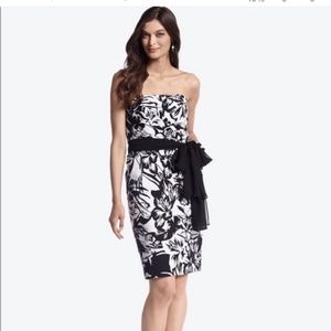 White House/Black Market strapless dress black and white SIZE 6